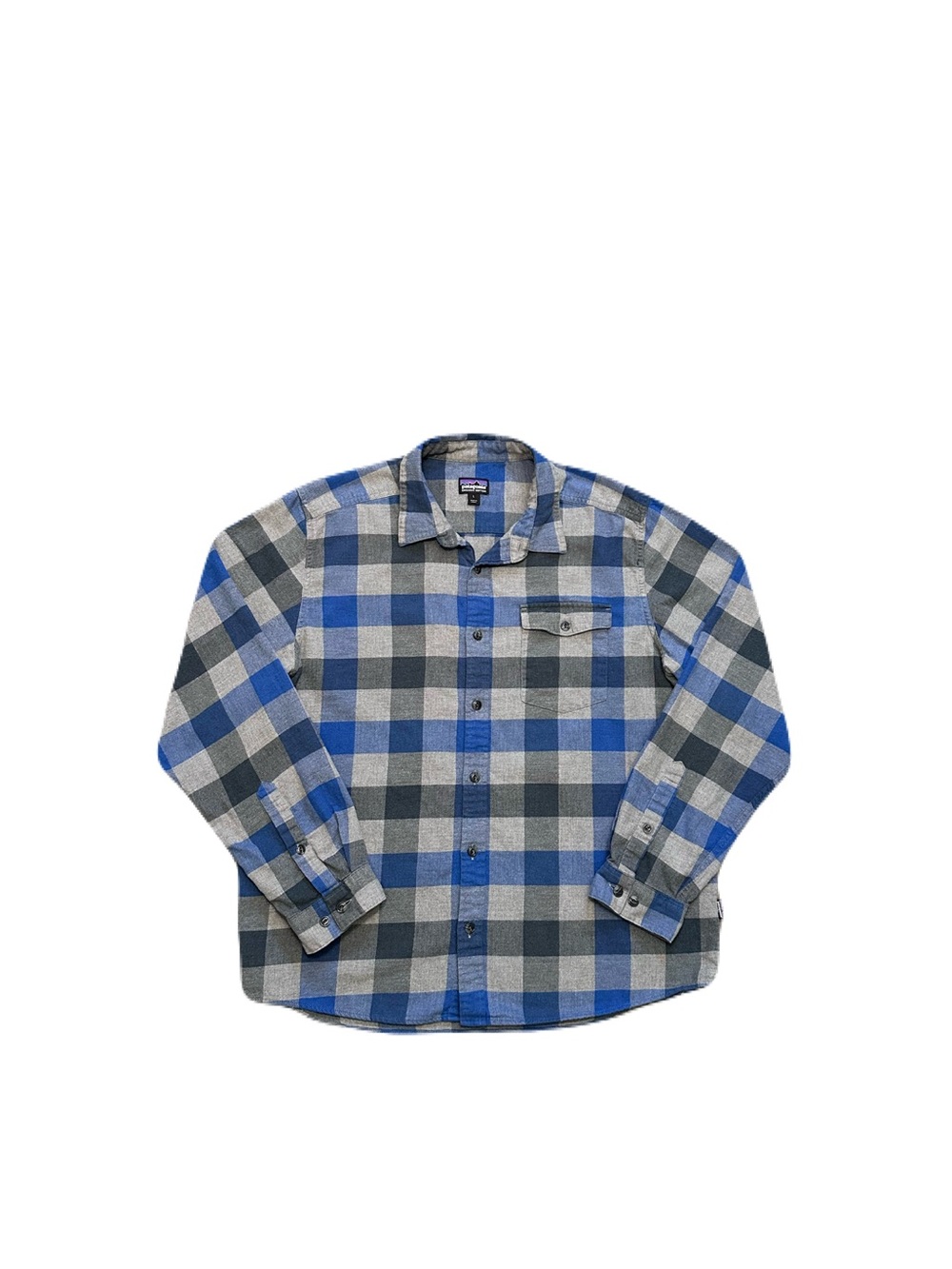 Patagonia Fjord Flannel Button Up Plaid Shirt Mens Size L Organic Cotton